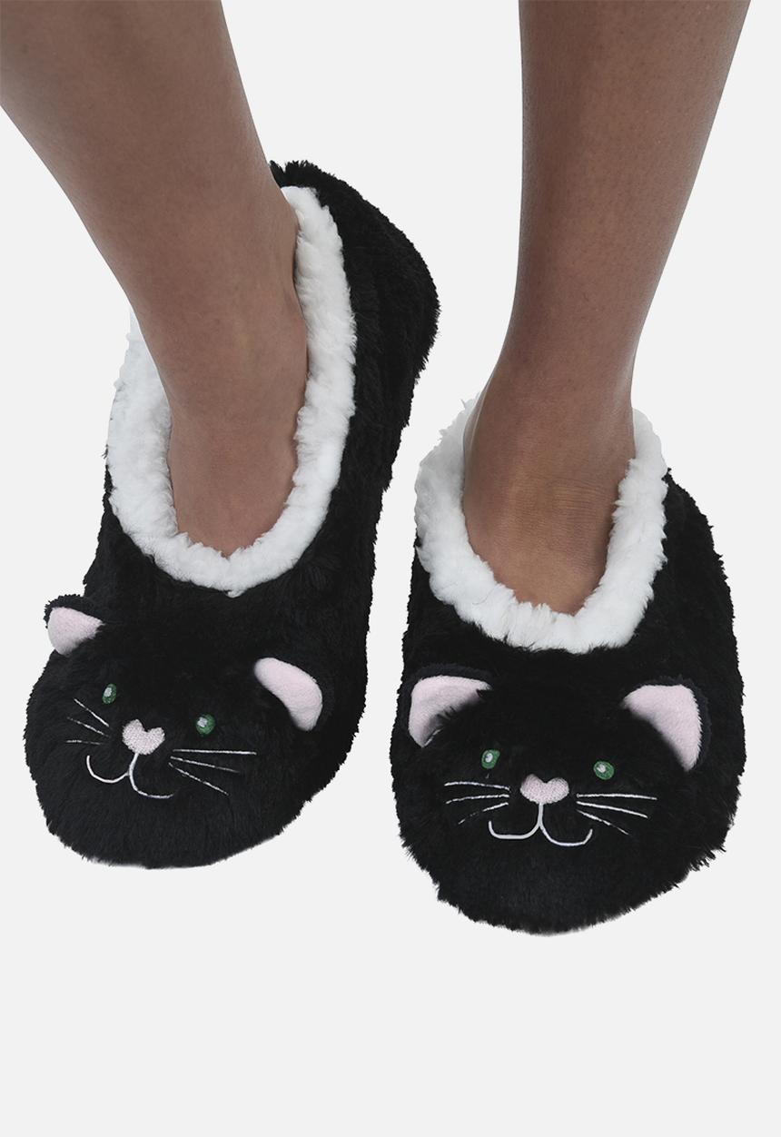 snoozies!® - Cat furry footpals - black