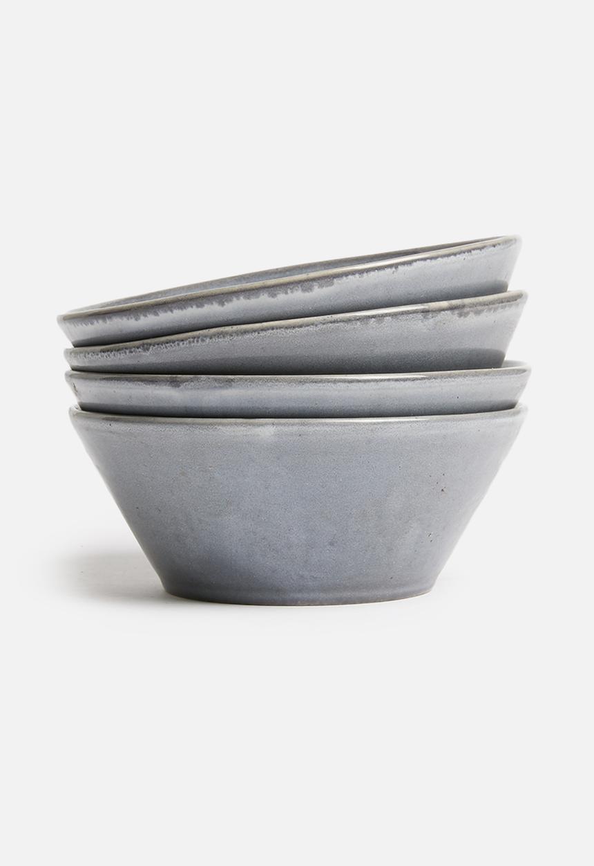 Sixth Floor - Swirl bowl set of 4 - midnight