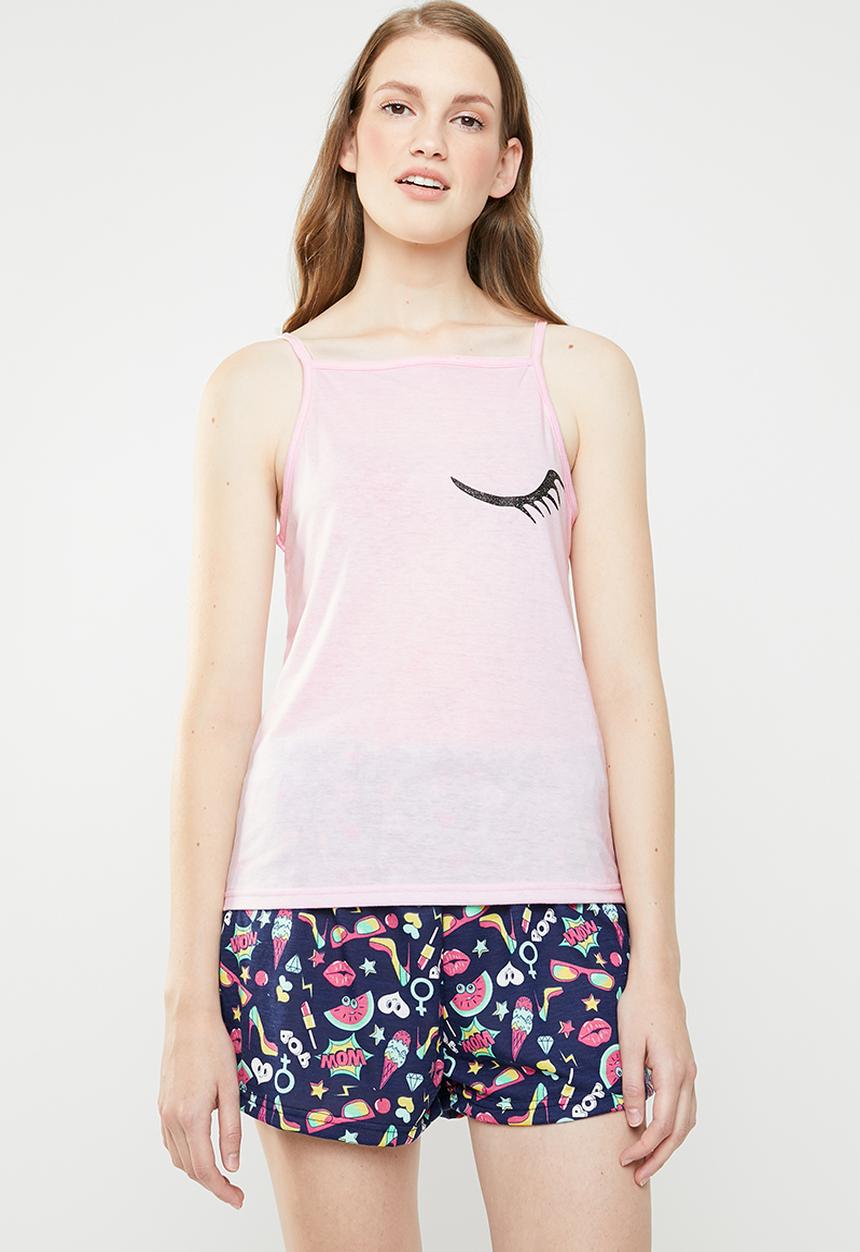 c(inch) - Cami & shorts sleep set - multi