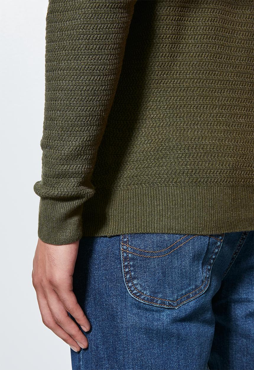 Superbalist - Chevron regular fit textured knit - olive