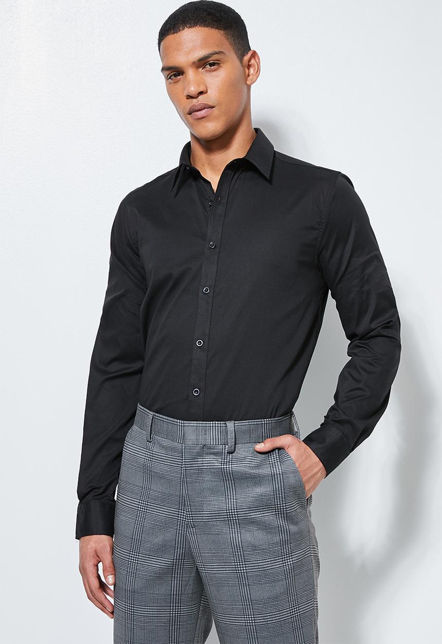 Superbalist - Jos slim fit long sleeve shirt - black