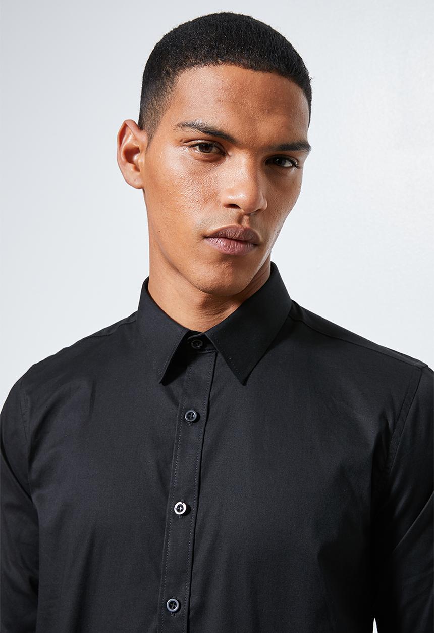 Superbalist - Jos slim fit long sleeve shirt - black