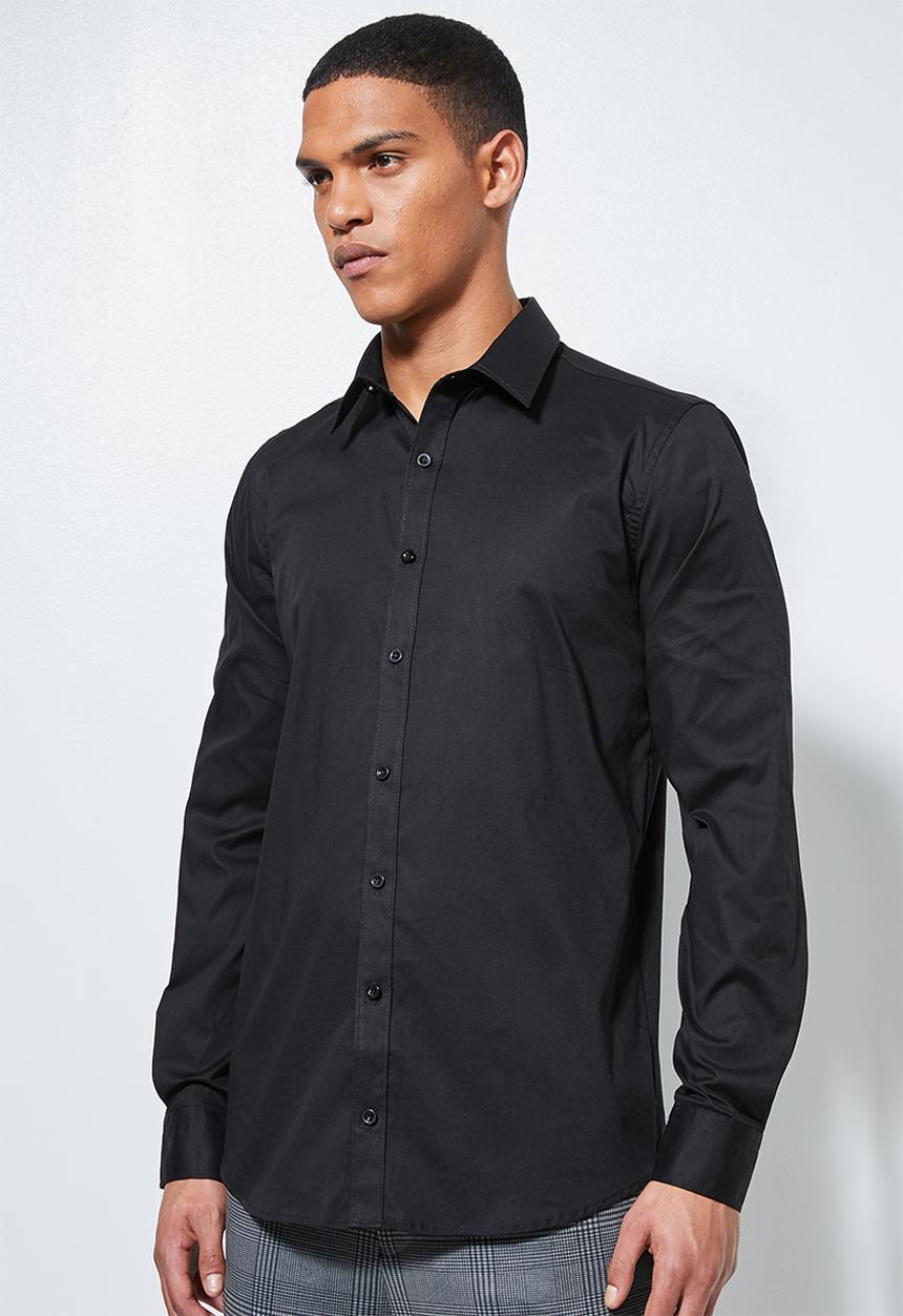 Superbalist - Jos slim fit long sleeve shirt - black