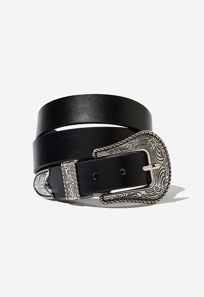 Rubi - Western buckle belt - black