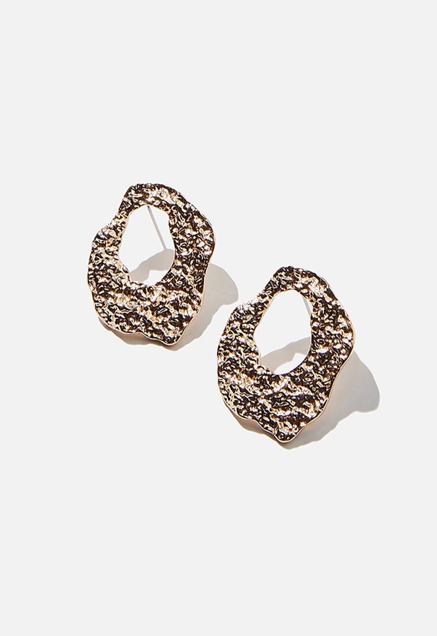 Rubi - Molten treasures disc earrings - gold