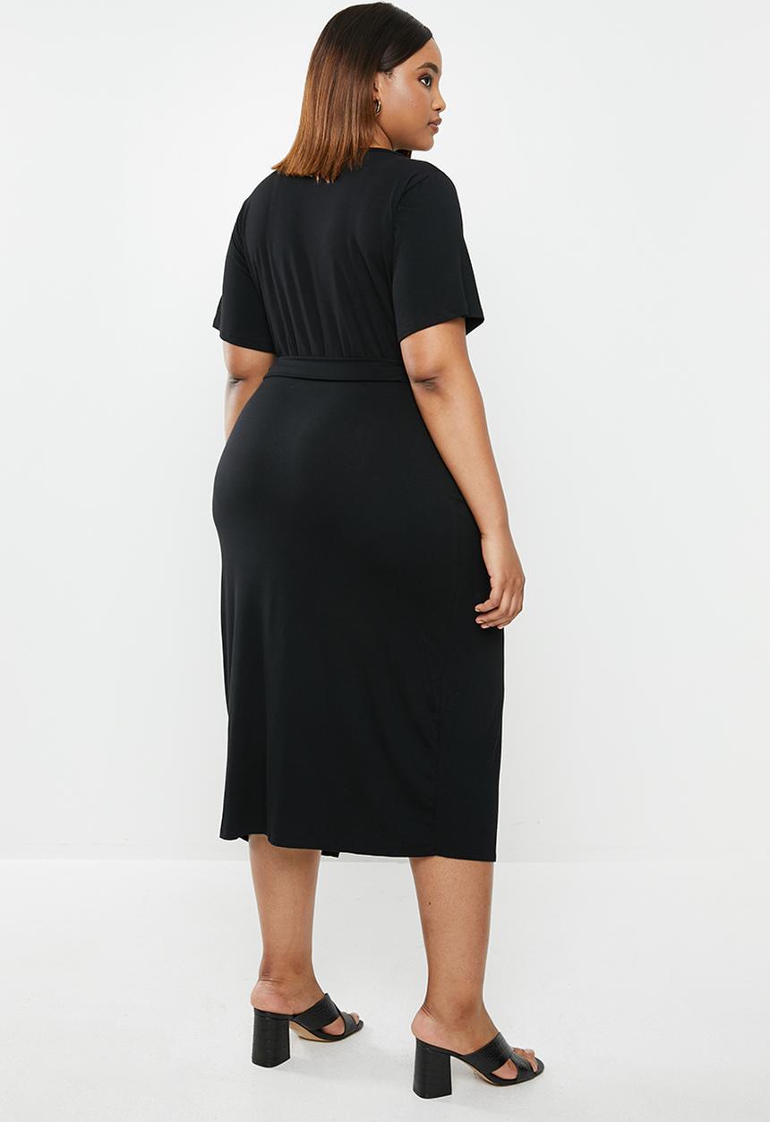 edit Plus - Easy wrap dress - black