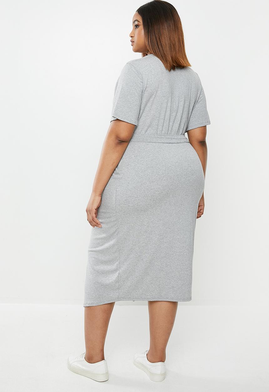 edit Plus - Easy wrap dress - grey 