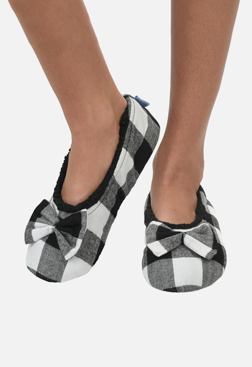 snoozies!® - Ballerina plaid - white & black