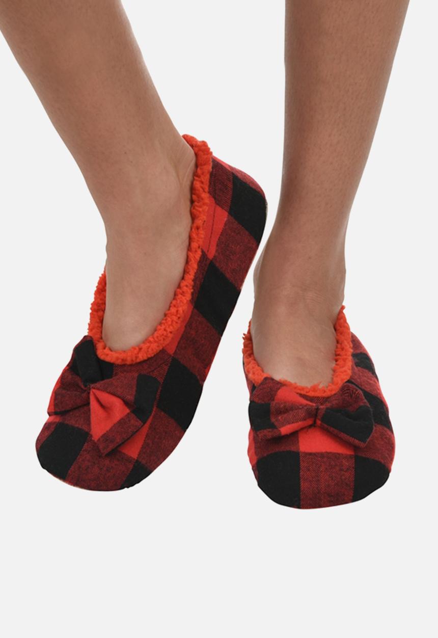 snoozies!® - Ballerina plaid - red & black
