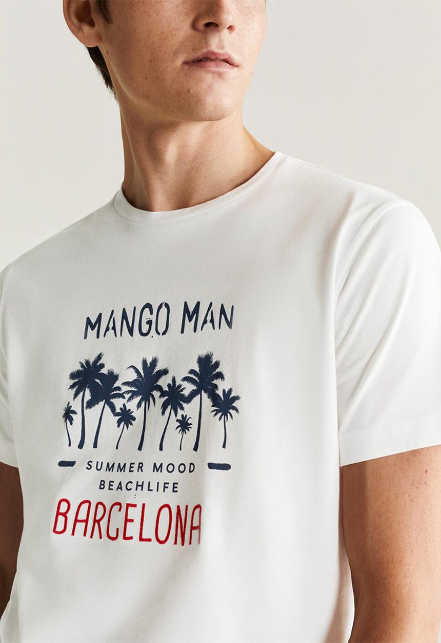 MANGO - Bcn T-shirt - white