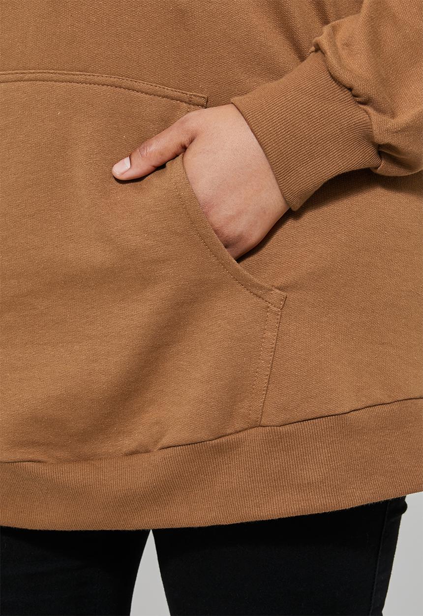 Superbalist - Longline hoodie - brown