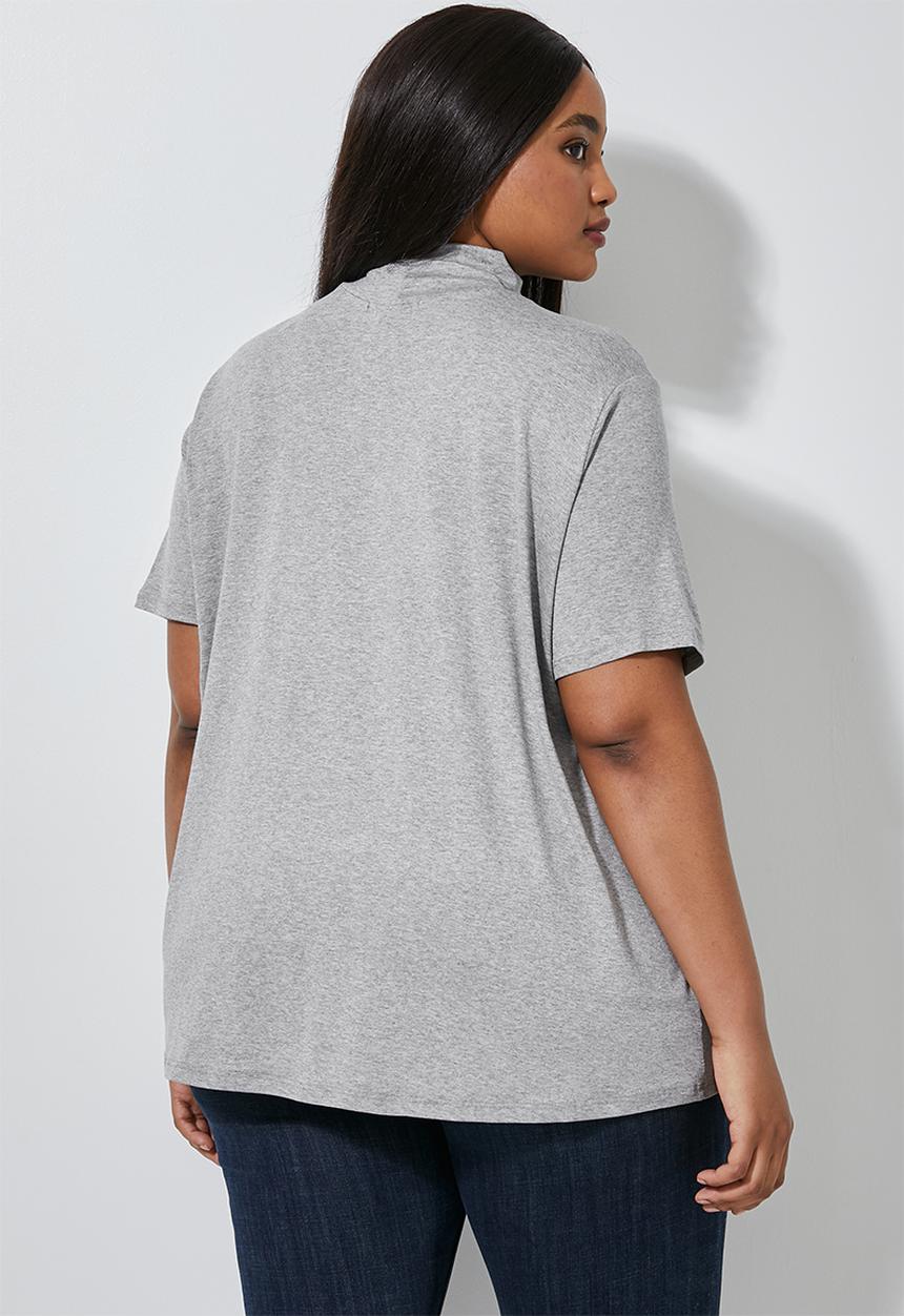 Superbalist - 2 pack funnel neck swing tees - grey & white 
