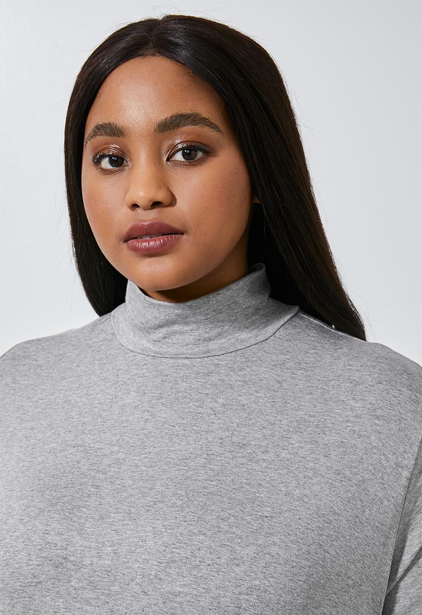 Superbalist - 2 pack funnel neck swing tees - grey & white 