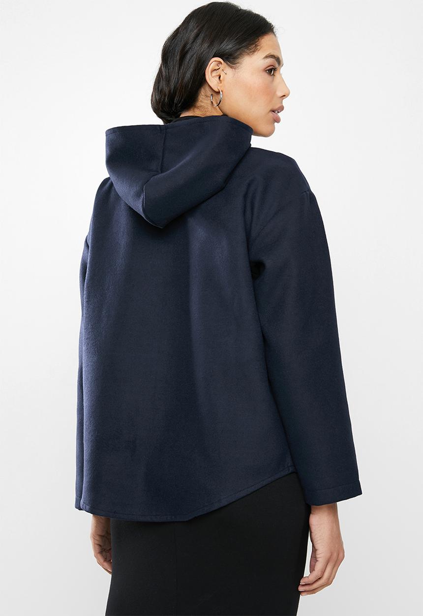 STYLE REPUBLIC - Hooded melton jacket - navy