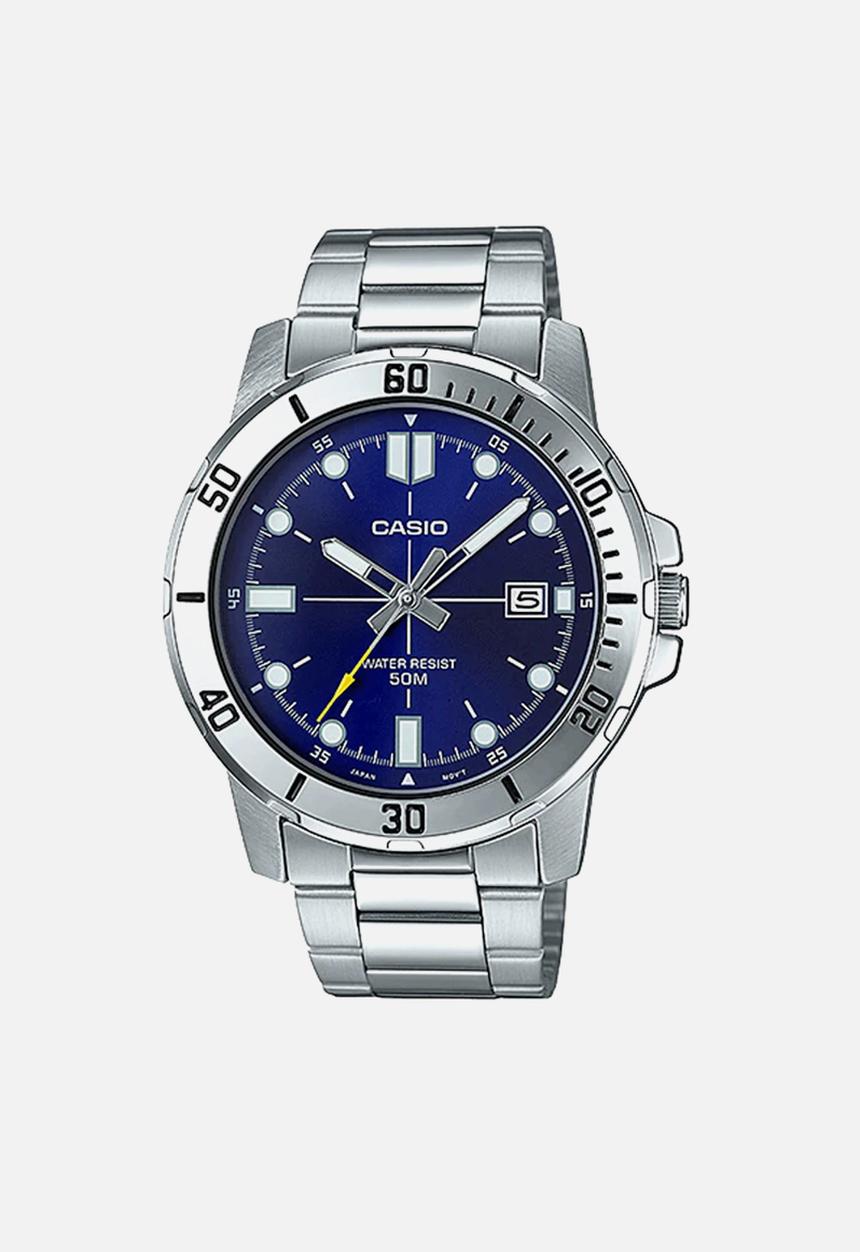 Casio - Wrist watch analogue - silver & blue