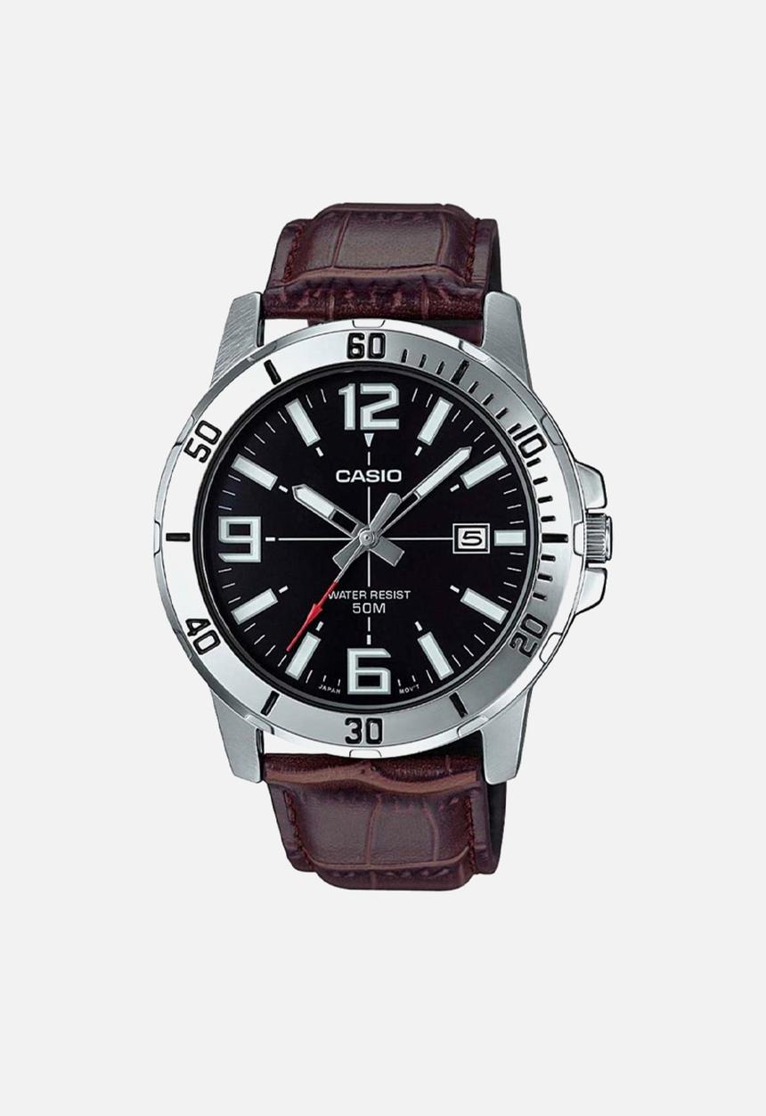 Casio - Wrist watch analogue - brown & silver