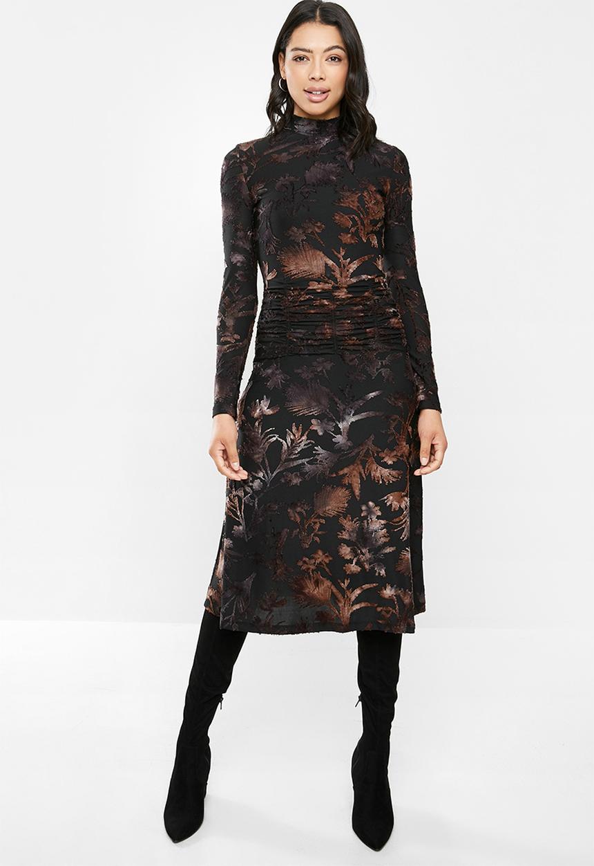MILLA - Jaquard knit dress - black 