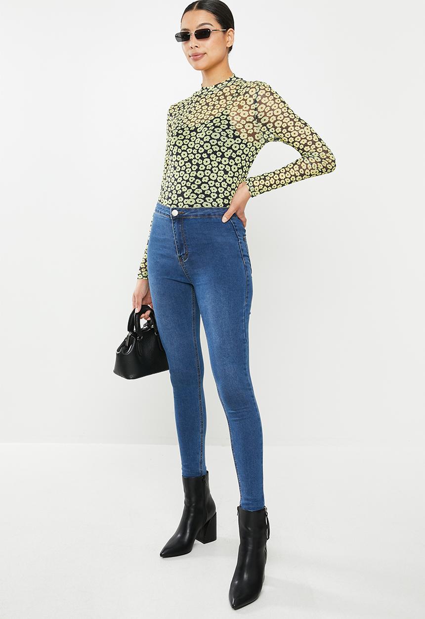 Glamorous - Nell super high waisted jean - mid stonewash