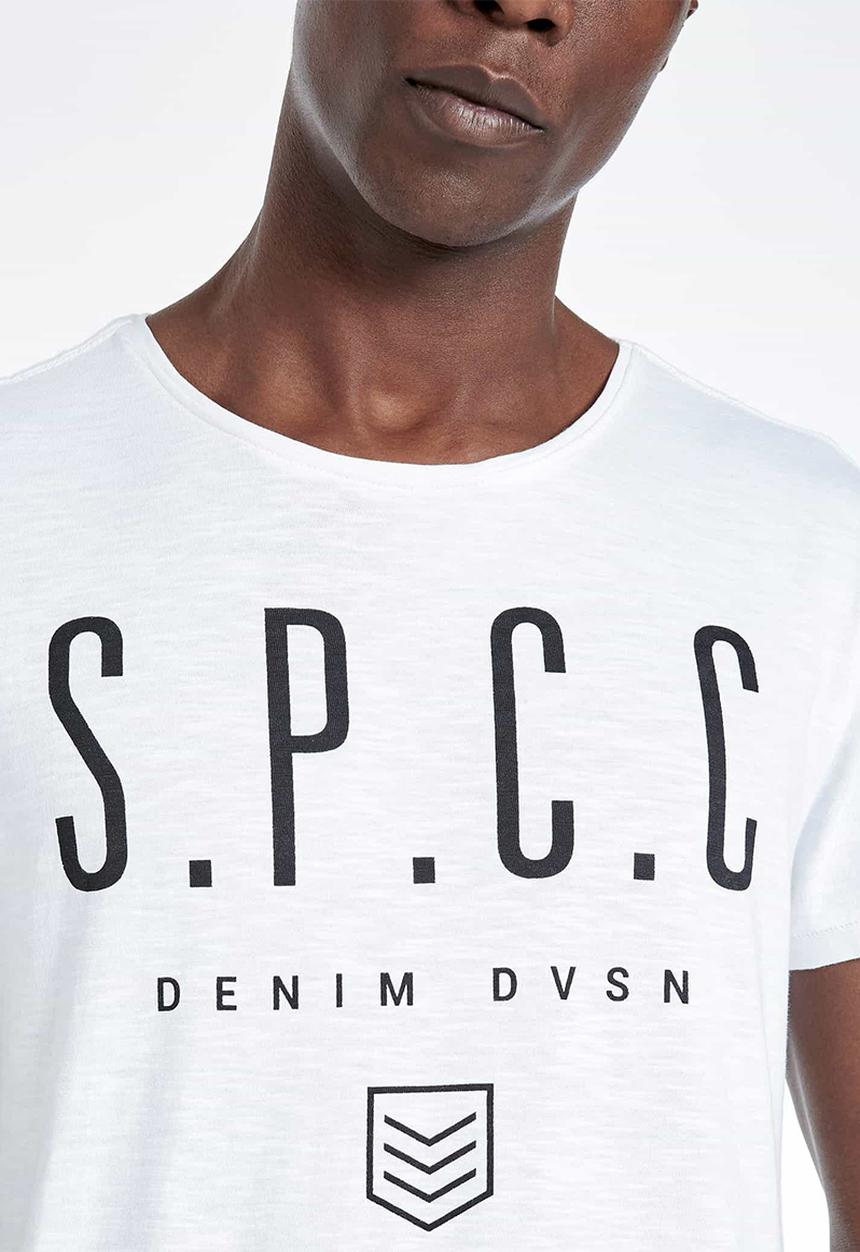S.P.C.C - Hudson straight hem logo tee - white