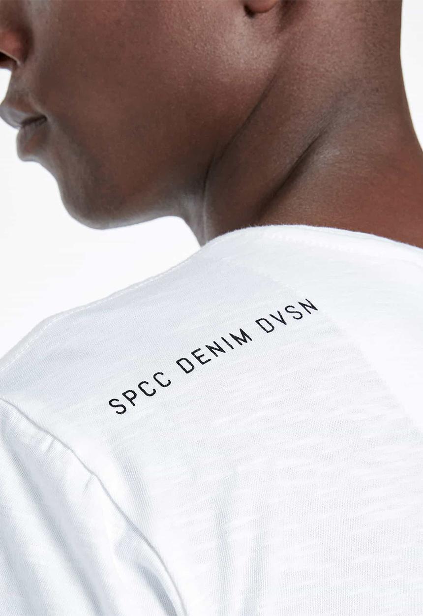 S.P.C.C - Hudson straight hem logo tee - white