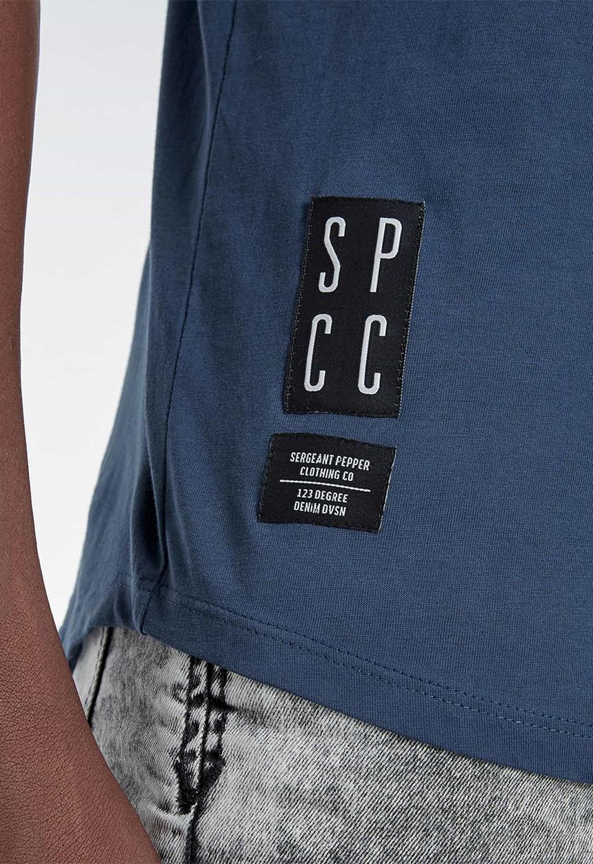 S.P.C.C - Foley slub logo tee - navy