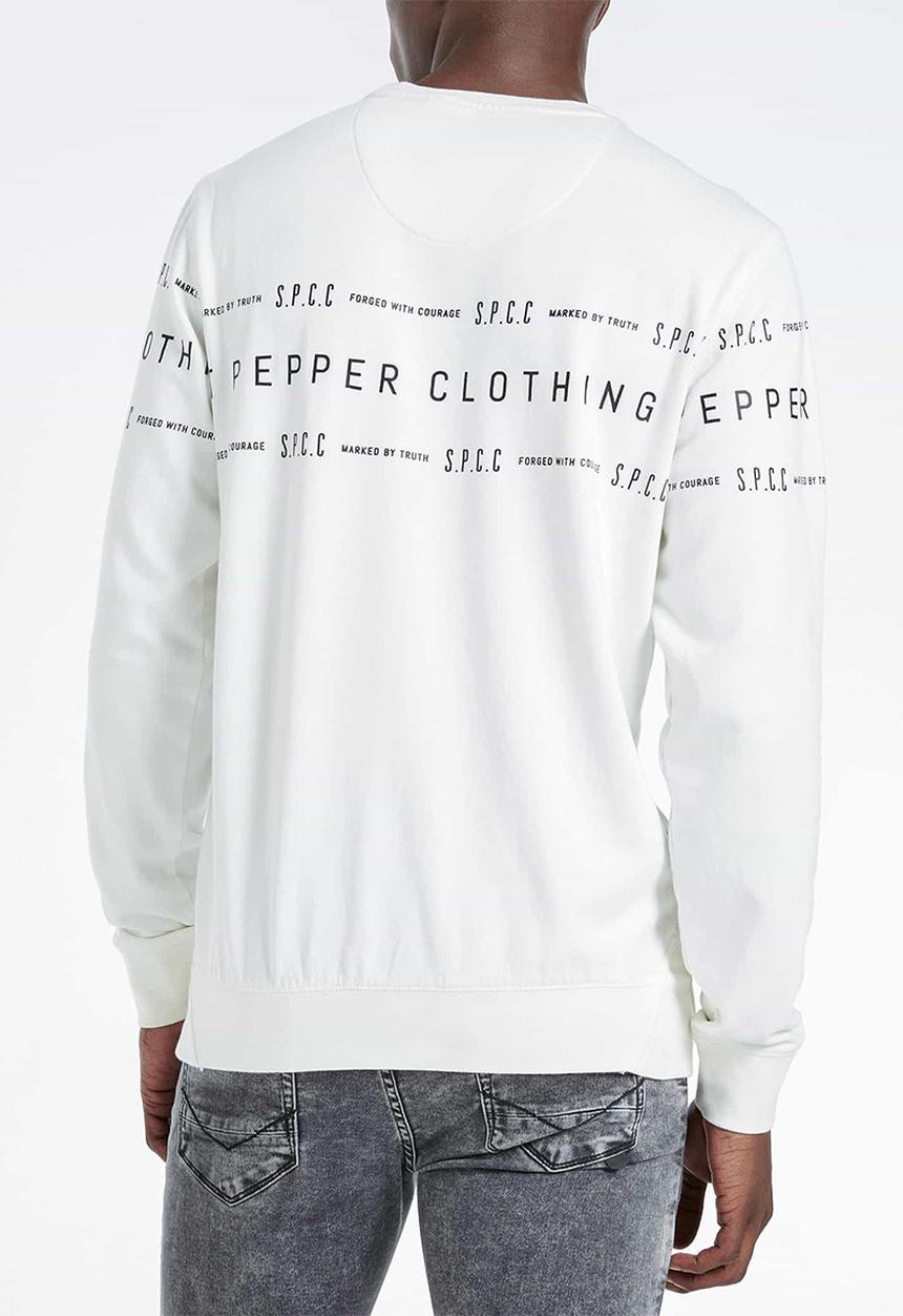S.P.C.C - Duke applique crew neck sweat - white 