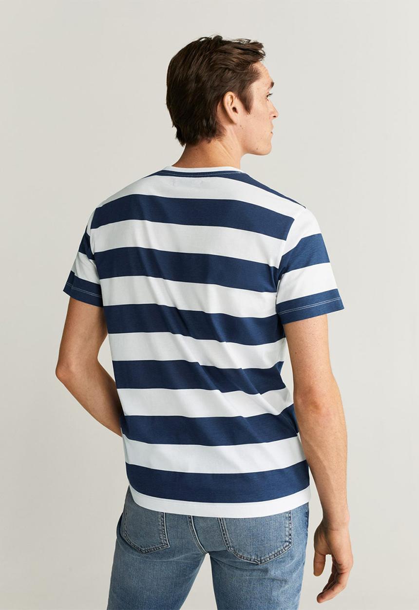 MANGO - Chelsear T-shirt - blue & white