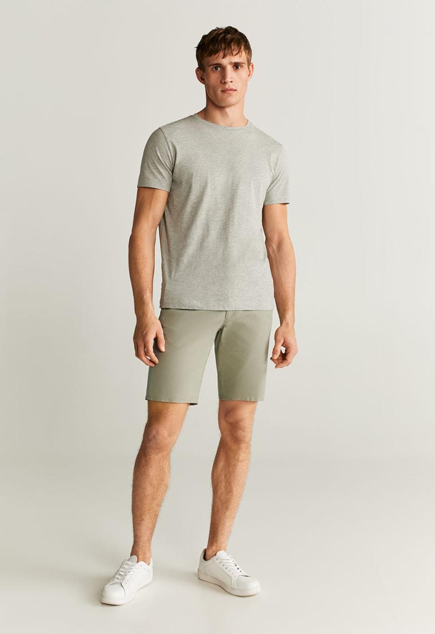 MANGO - Gracia bermuda shorts - light pastel green