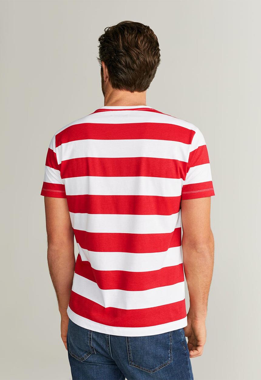 MANGO - Chelsear T-shirt - red & white