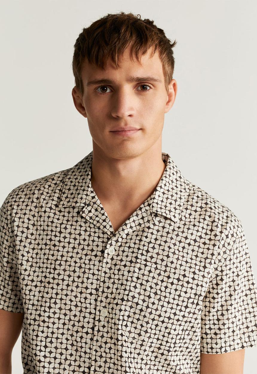 MANGO - Road shirt - neutral & black