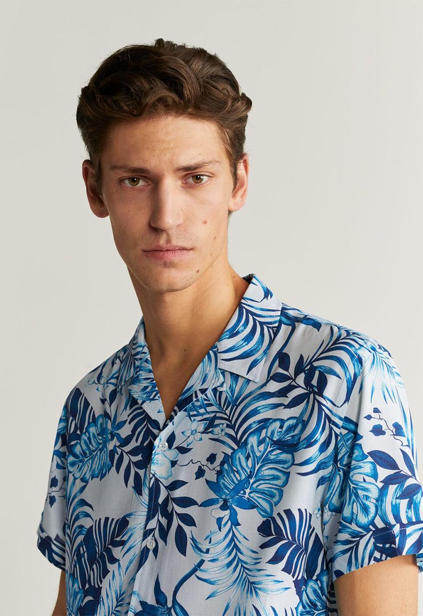 MANGO - Paradise-h shirt - light pastel blue