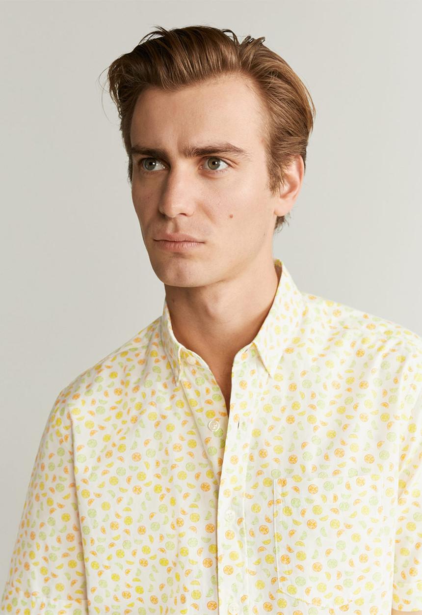 MANGO - Lima-h shirt - white & citrus