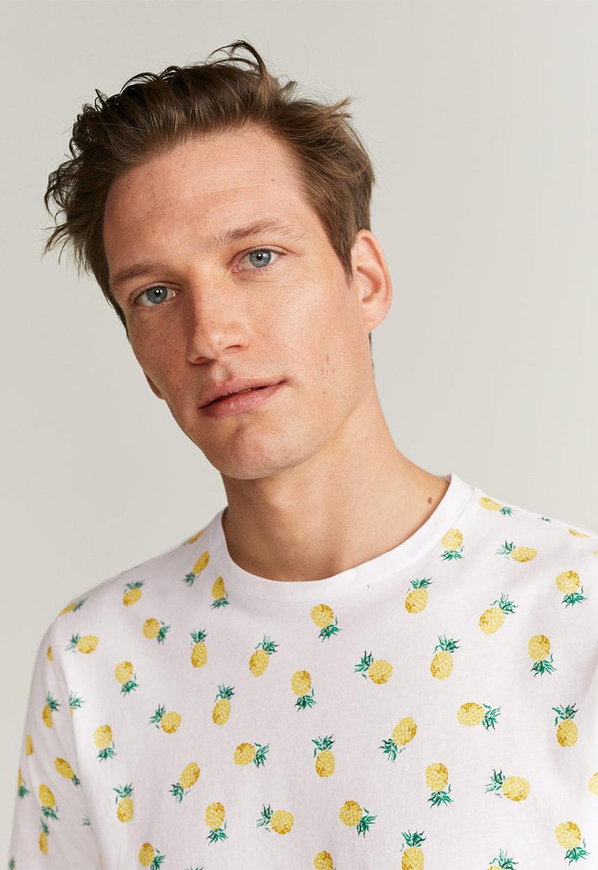 MANGO - Tutti T-shirt - white & yellow