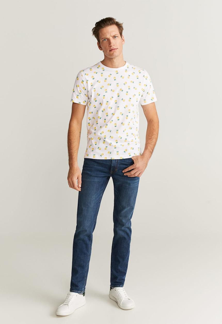 MANGO - Tutti T-shirt - white & yellow