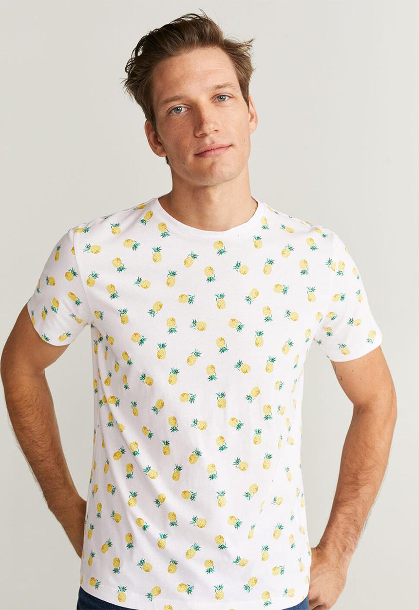MANGO - Tutti T-shirt - white & yellow
