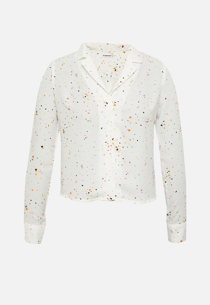 Glamorous - Petite mini geo shirt - white