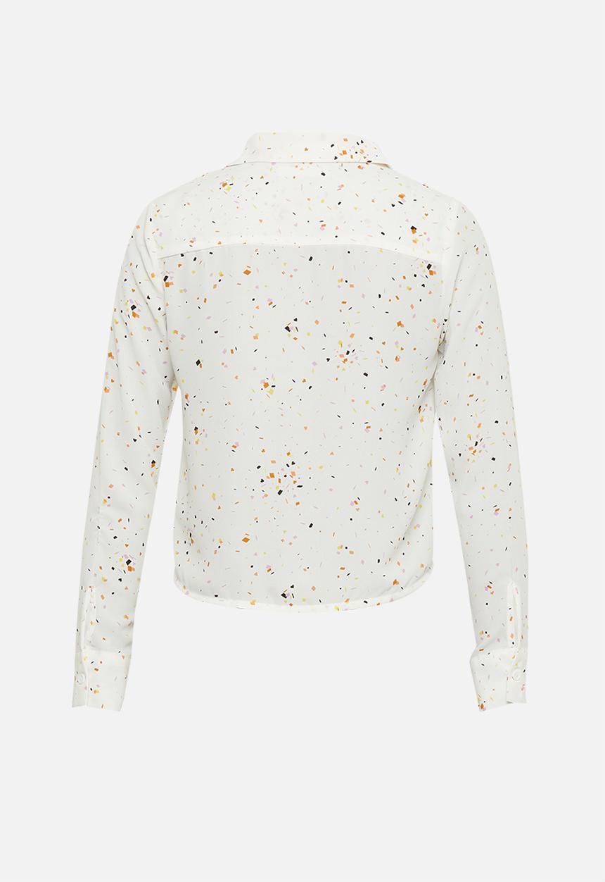 Glamorous - Petite mini geo shirt - white