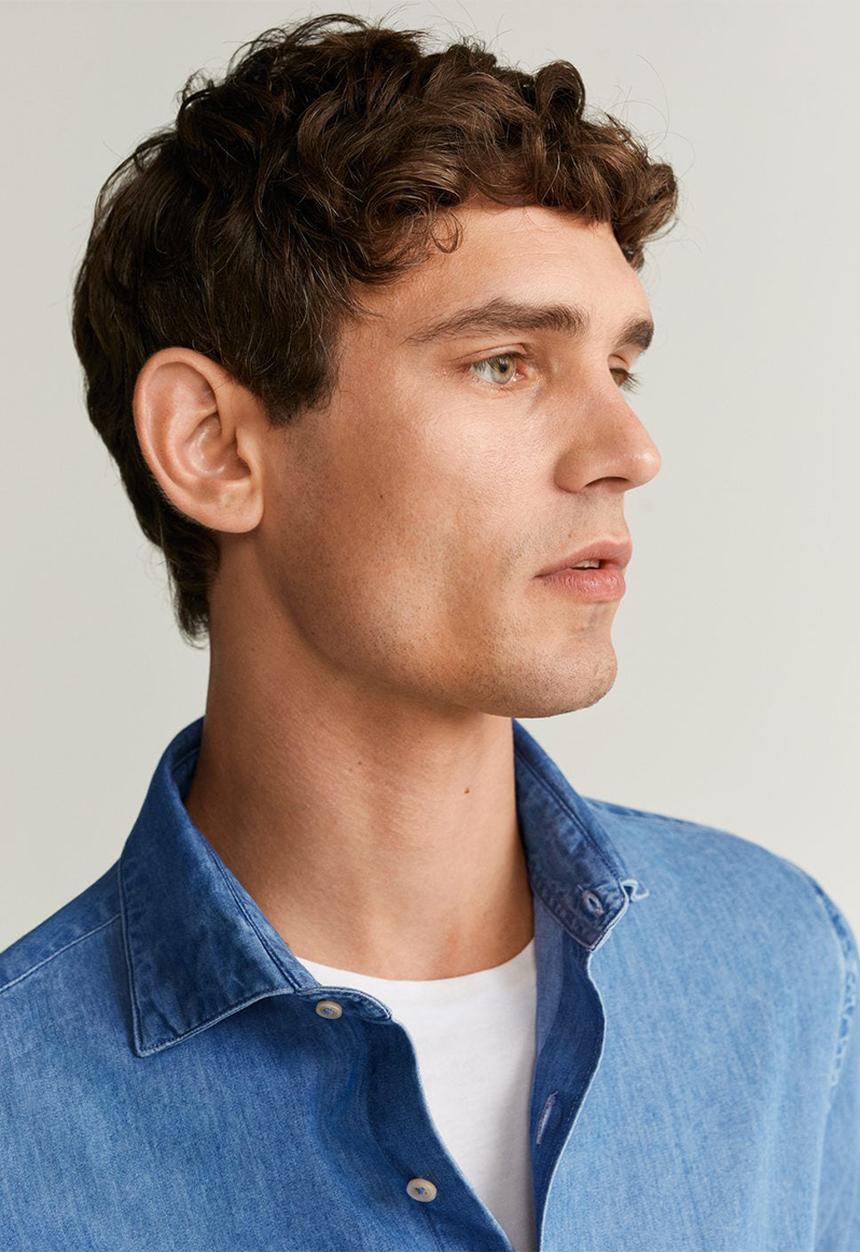 MANGO - Chambre shirt - open blue