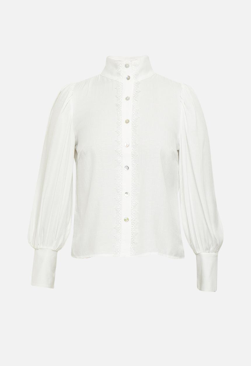 Glamorous - Petite high neck shirt - white