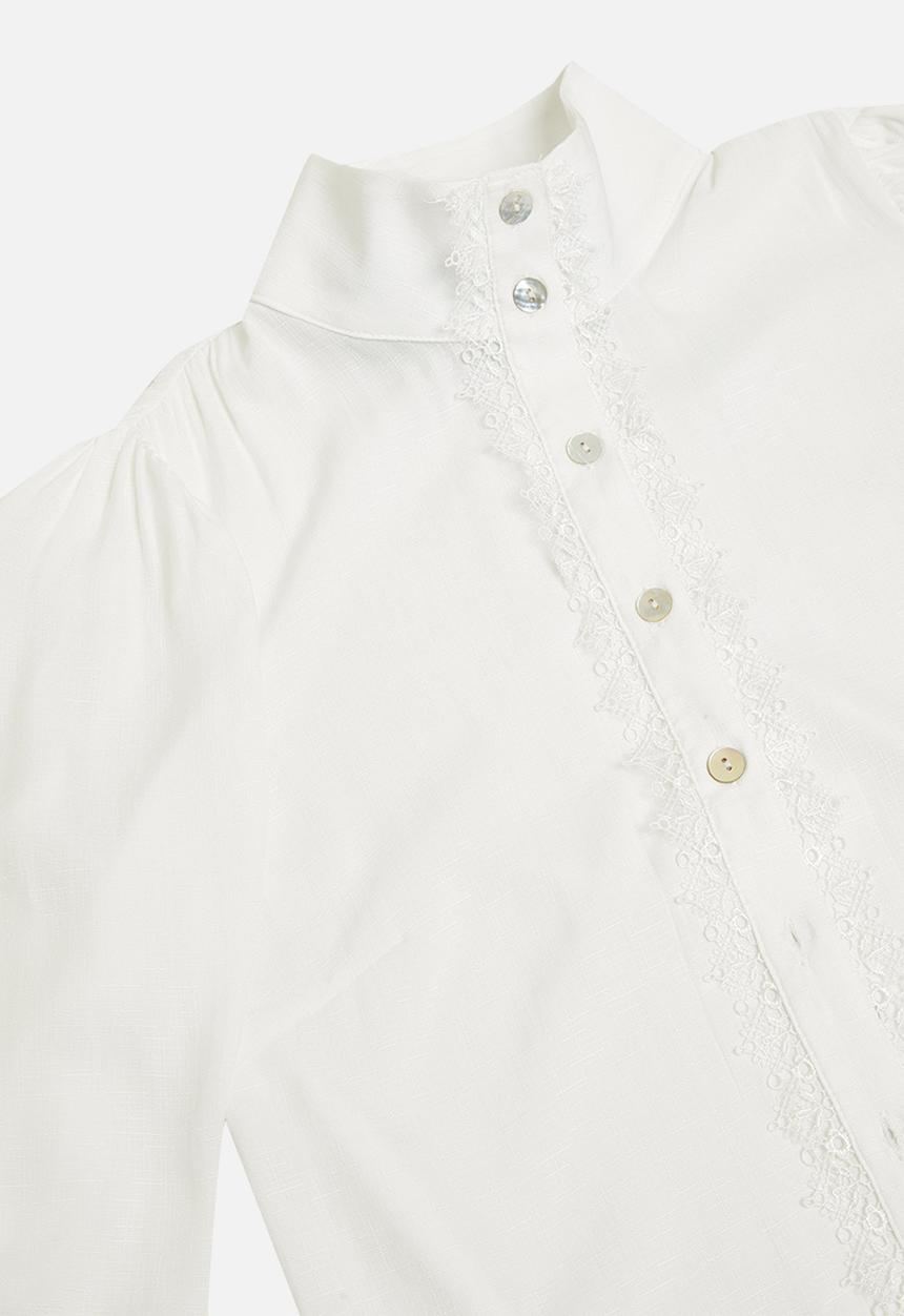 Glamorous - Petite high neck shirt - white