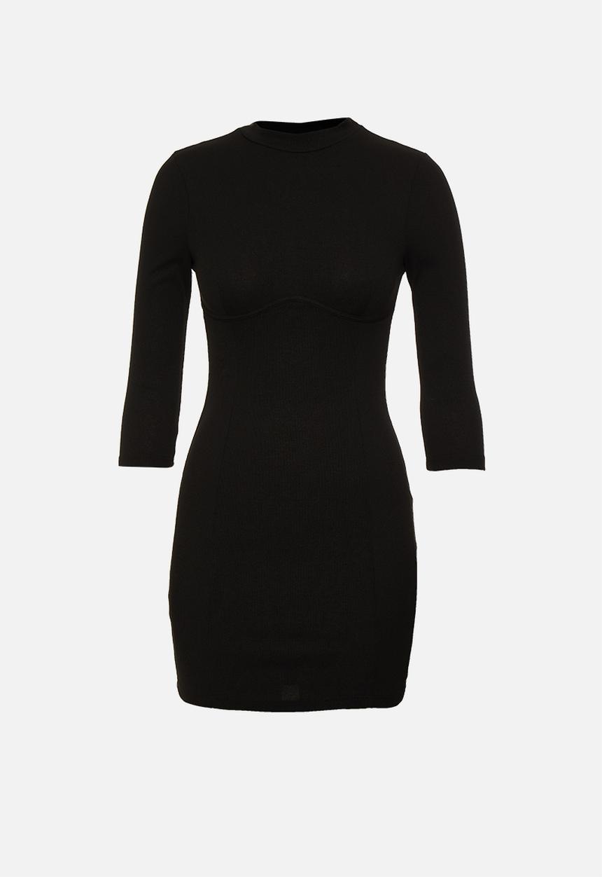 Glamorous - Petite 3/4 sleeve mini bodycon - black
