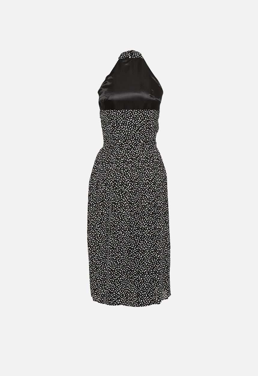 Glamorous - Petite geo print halter neck midi - black & white