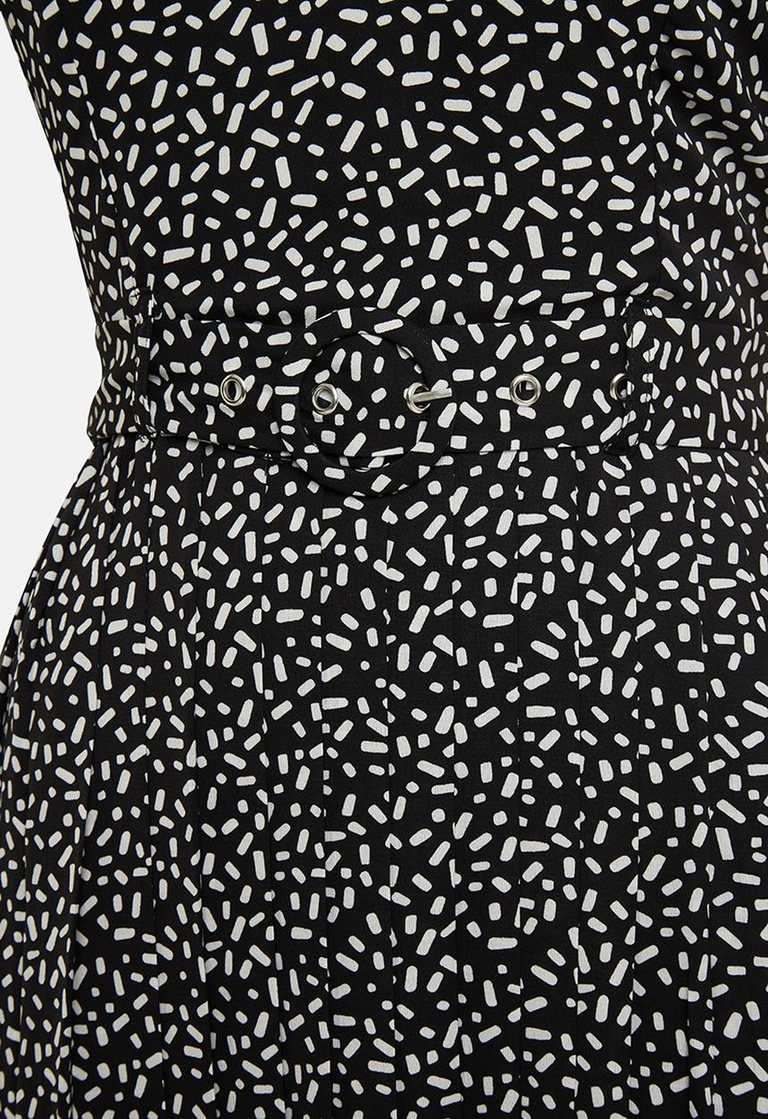Glamorous - Petite geo print halter neck midi - black & white