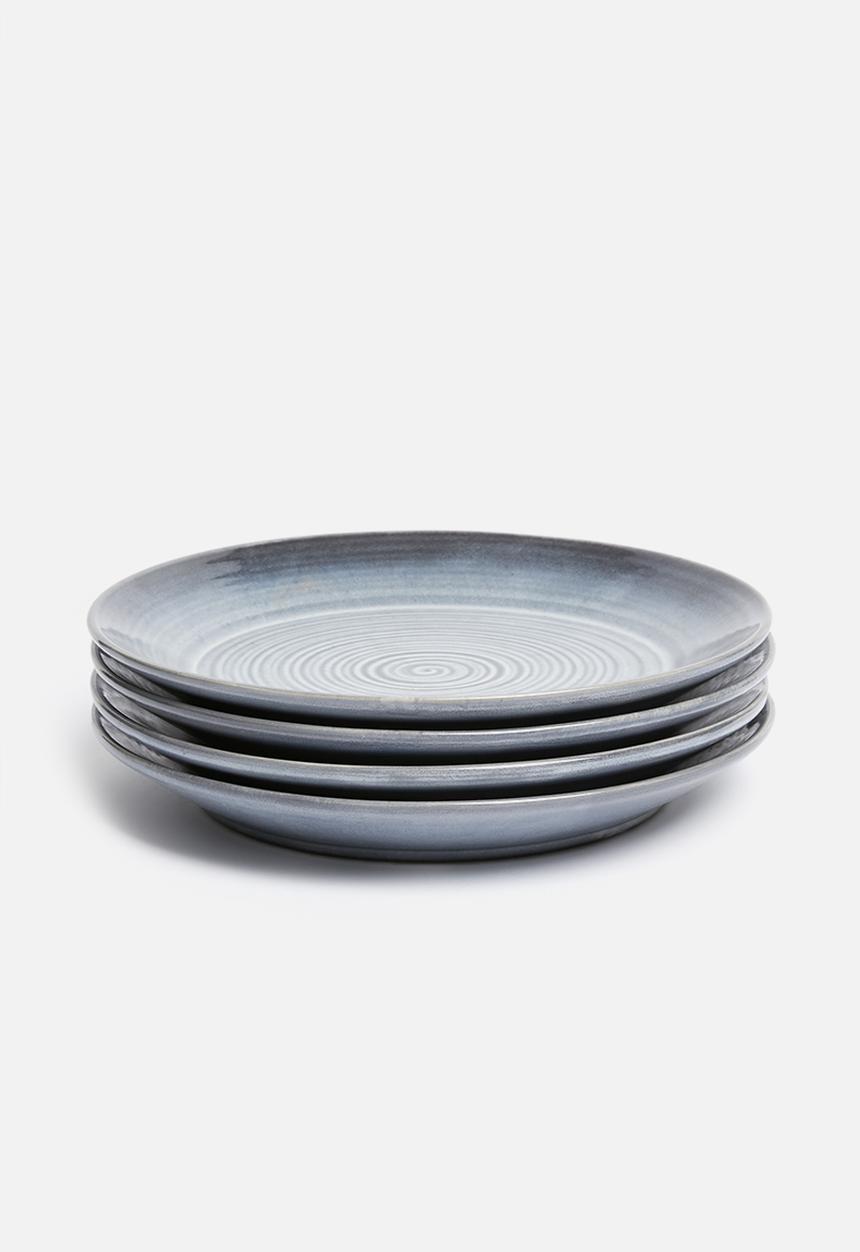 Sixth Floor - Swirl  dinner plate set of 4 - midnight