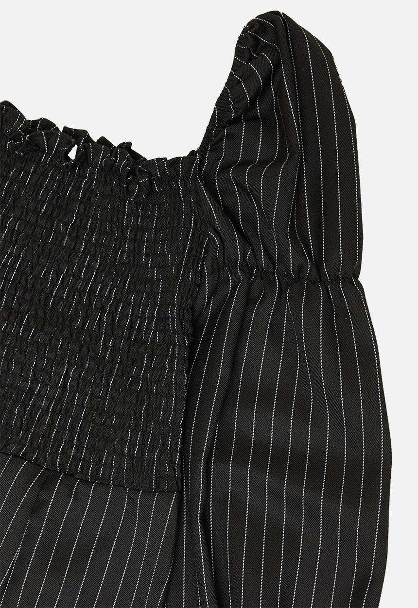 Glamorous - Petite puff sleeve stripe mini - black & white