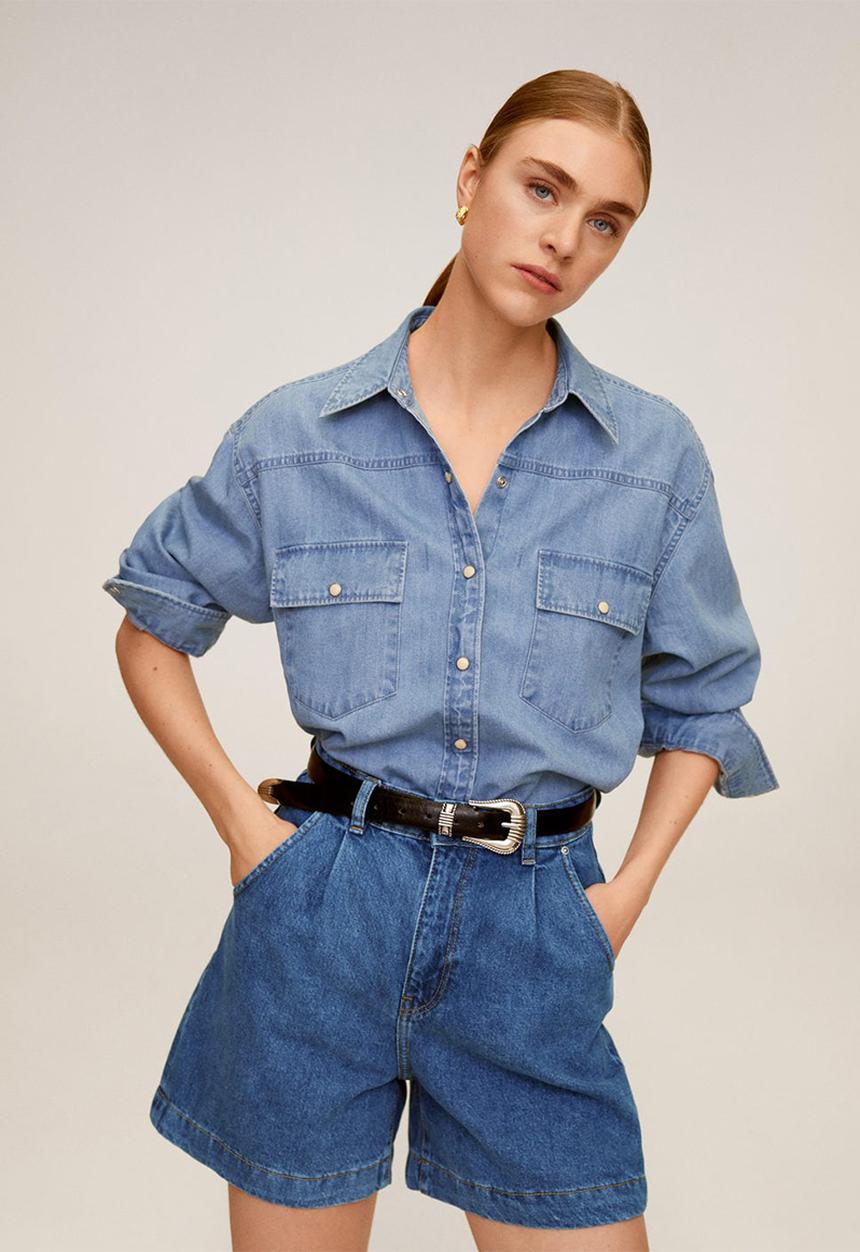 MANGO - Shorts regina - blue