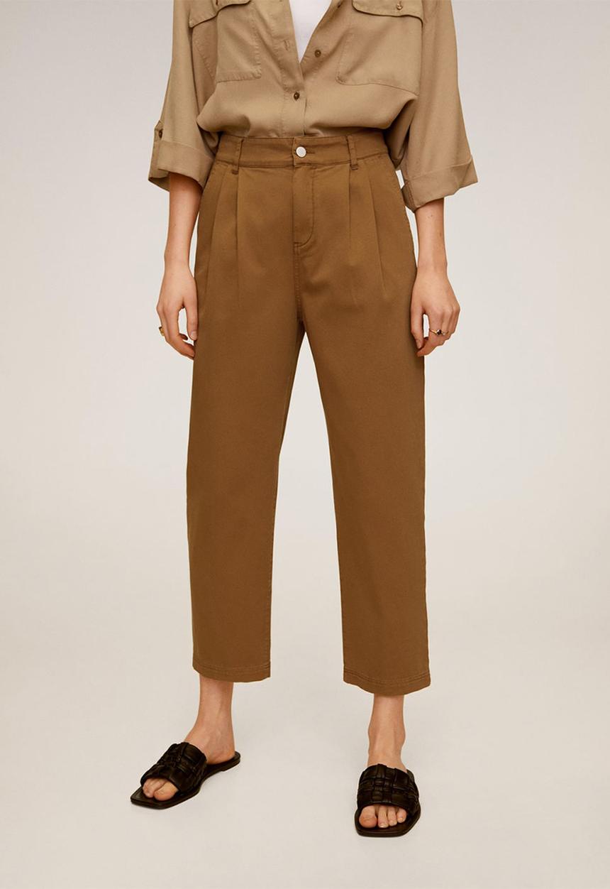 MANGO - Relexed trousers - brown