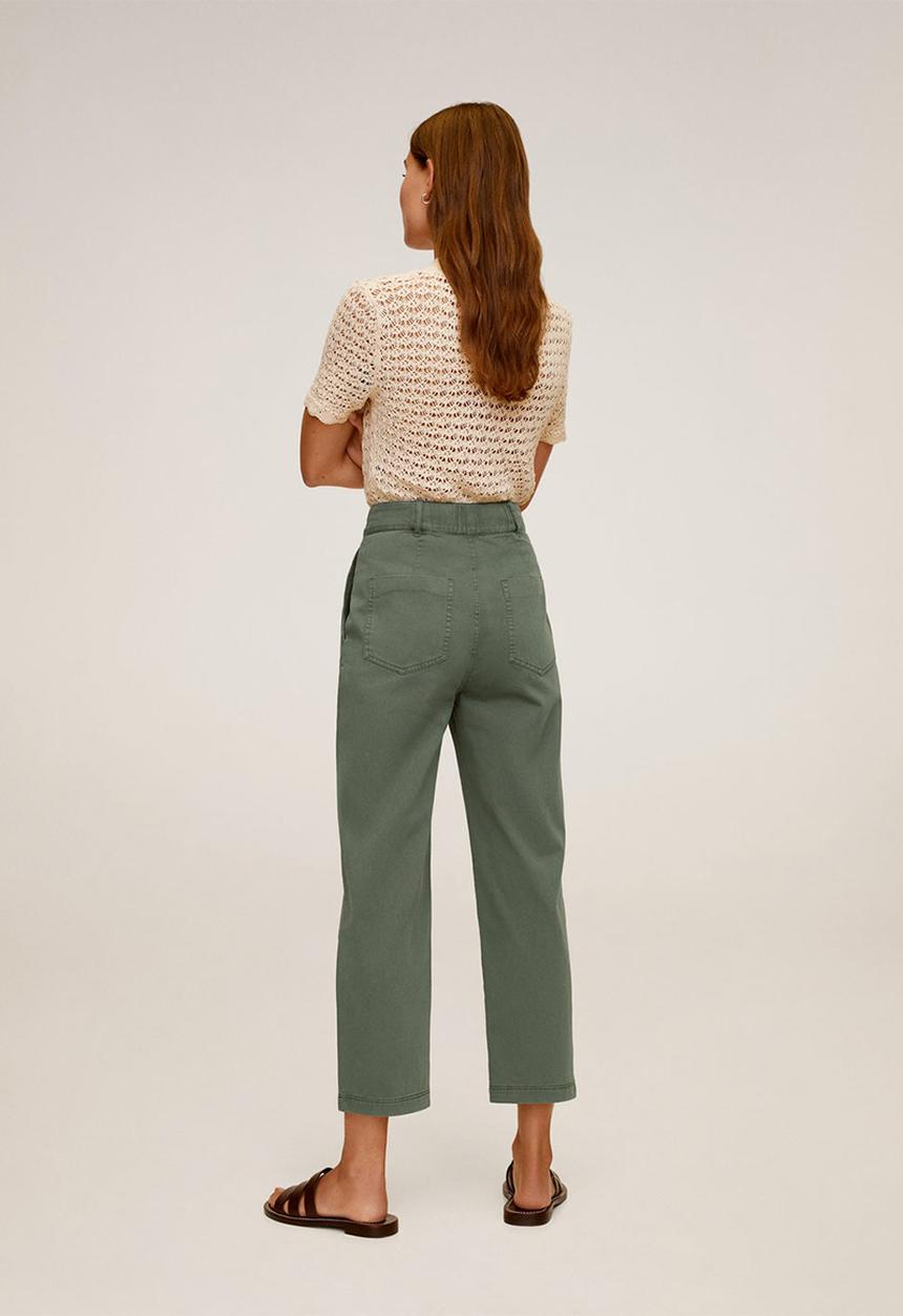 MANGO - Relexed trousers - green