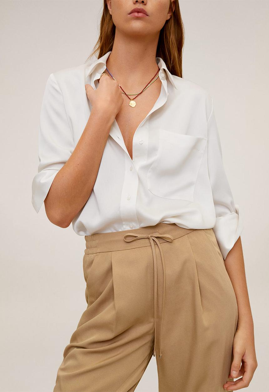 MANGO - Fluido trousers - brown