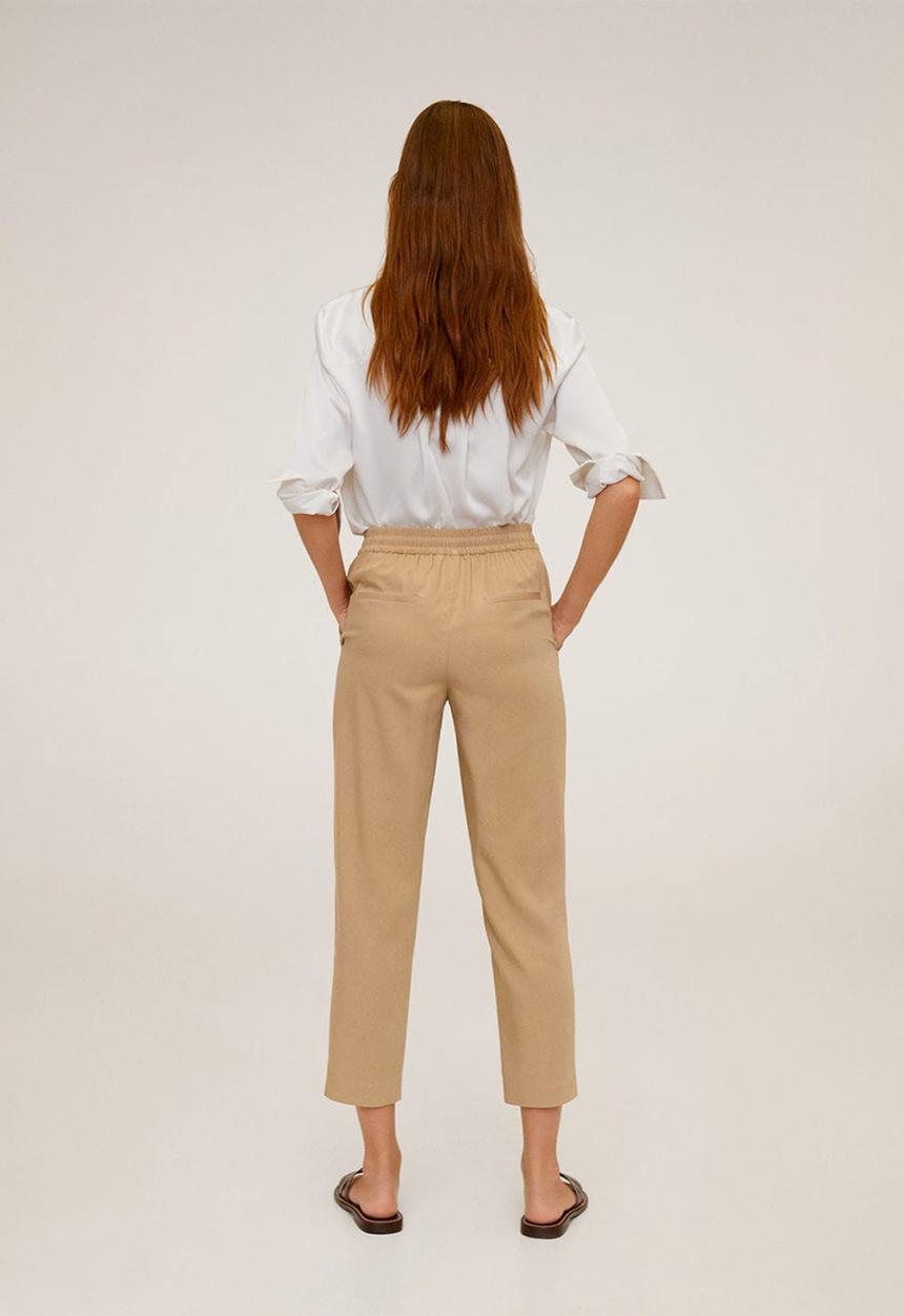 MANGO - Fluido trousers - brown